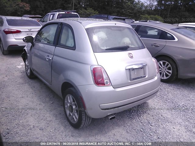 3C3CFFAR1DT575314 - 2013 FIAT 500 POP SILVER photo 3