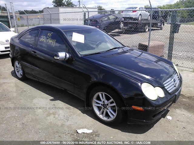 WDBRN47J32A172758 - 2002 MERCEDES-BENZ C 230K SPORT COUPE BLACK photo 1