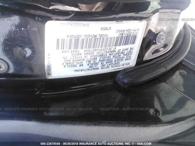4T1BF22K8VU907334 - 1997 TOYOTA CAMRY CE/LE/XLE BLACK photo 9