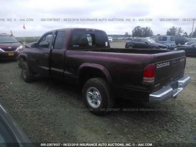 1B7GG22N7YS600948 - 2000 DODGE DAKOTA BURGUNDY photo 3