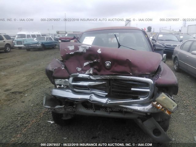 1B7GG22N7YS600948 - 2000 DODGE DAKOTA BURGUNDY photo 6