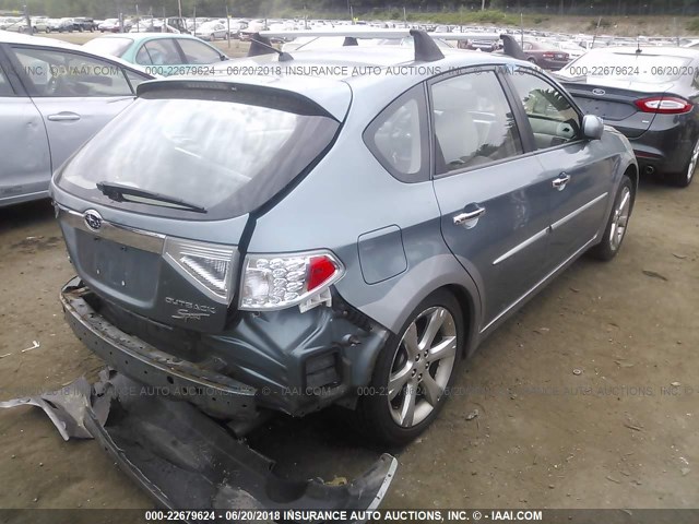 JF1GH63699H827283 - 2009 SUBARU IMPREZA OUTBACK SPORT GREEN photo 4