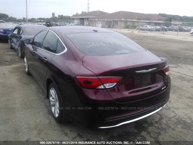 1C3CCCAB6FN599928 - 2015 CHRYSLER 200 LIMITED BURGUNDY photo 3