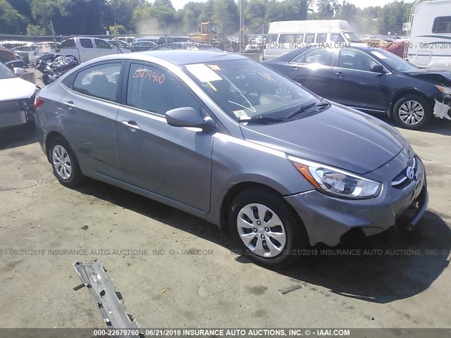 KMHCT4AE5GU158385 - 2016 HYUNDAI ACCENT SE GRAY photo 1