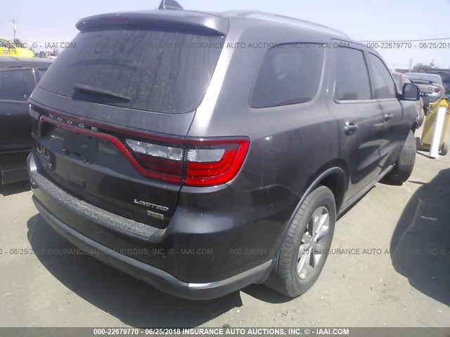 1C4RDHDG1EC522157 - 2014 DODGE DURANGO LIMITED GRAY photo 4