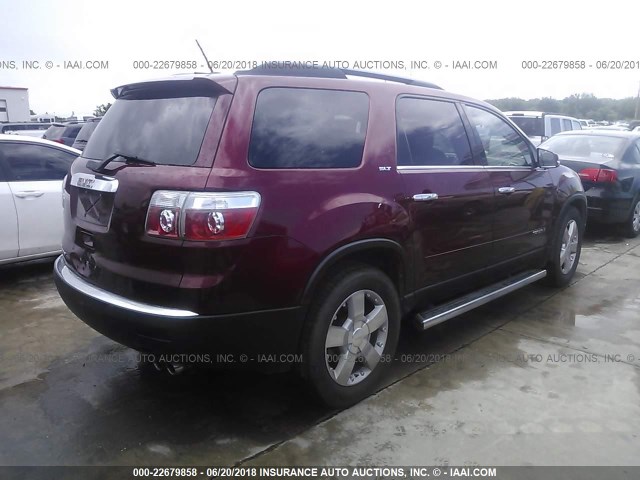 1GKER23768J286690 - 2008 GMC ACADIA SLT-1 RED photo 4