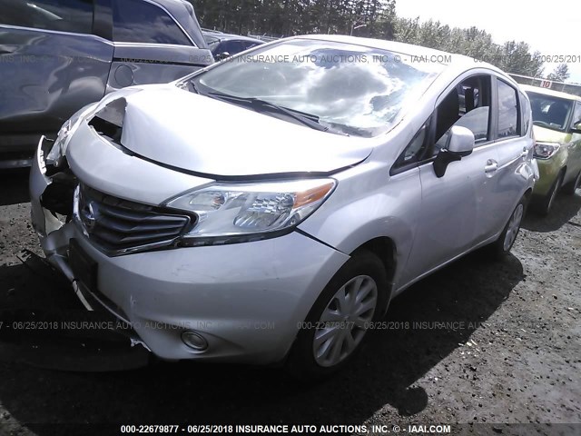 3N1CE2CPXEL373868 - 2014 NISSAN VERSA NOTE S/S PLUS/SV/SL SILVER photo 2