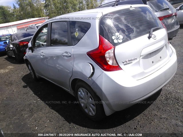 3N1CE2CPXEL373868 - 2014 NISSAN VERSA NOTE S/S PLUS/SV/SL SILVER photo 3