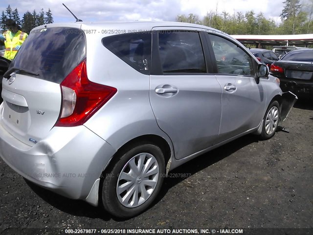 3N1CE2CPXEL373868 - 2014 NISSAN VERSA NOTE S/S PLUS/SV/SL SILVER photo 4