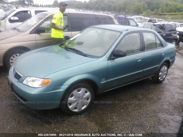 JM1BJ225210421181 - 2001 MAZDA PROTEGE LX/ES TEAL photo 2