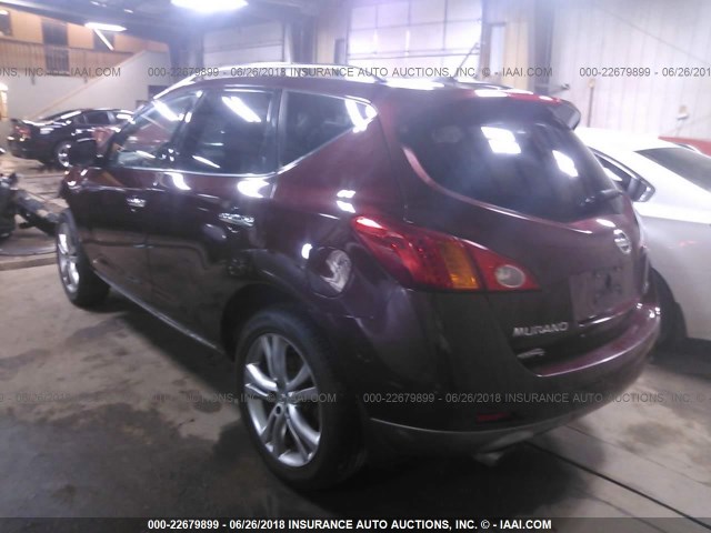 JN8AZ18W29W119921 - 2009 NISSAN MURANO S/SL/LE BURGUNDY photo 3