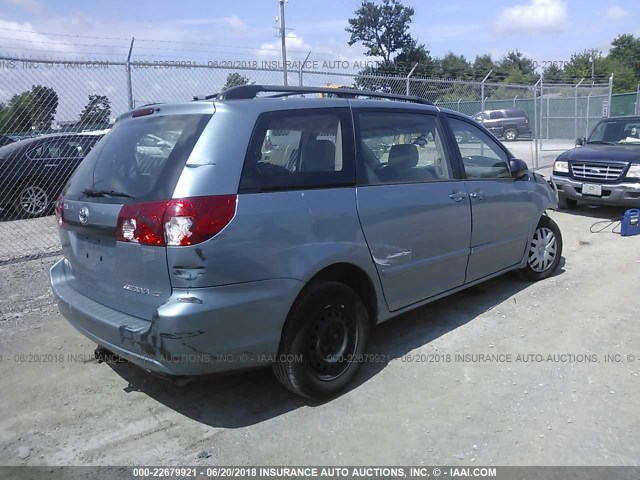 5TDZK23C68S132823 - 2008 TOYOTA SIENNA CE/LE BLUE photo 4