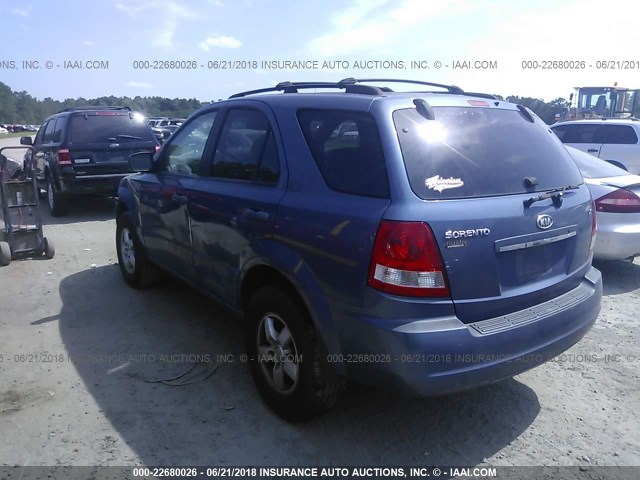 KNDJD733165590681 - 2006 KIA SORENTO EX/LX BLUE photo 3