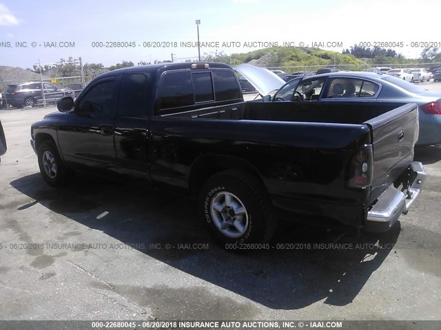 1B7GL22X7WS690435 - 1998 DODGE DAKOTA BLACK photo 3