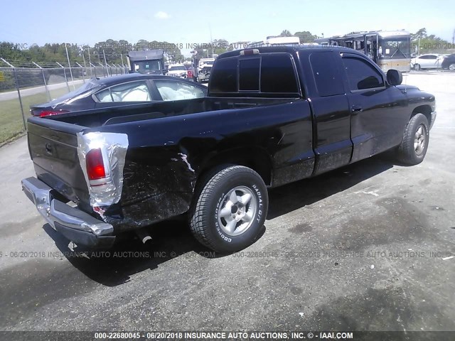 1B7GL22X7WS690435 - 1998 DODGE DAKOTA BLACK photo 4