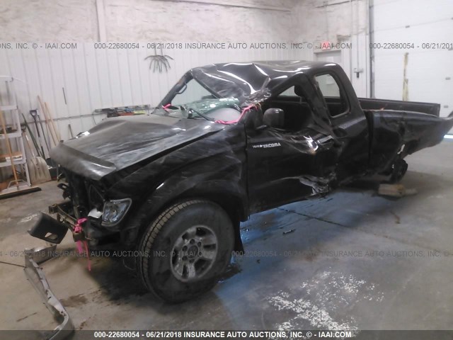 4TAWM72N9TZ137319 - 1996 TOYOTA TACOMA XTRACAB BLACK photo 2