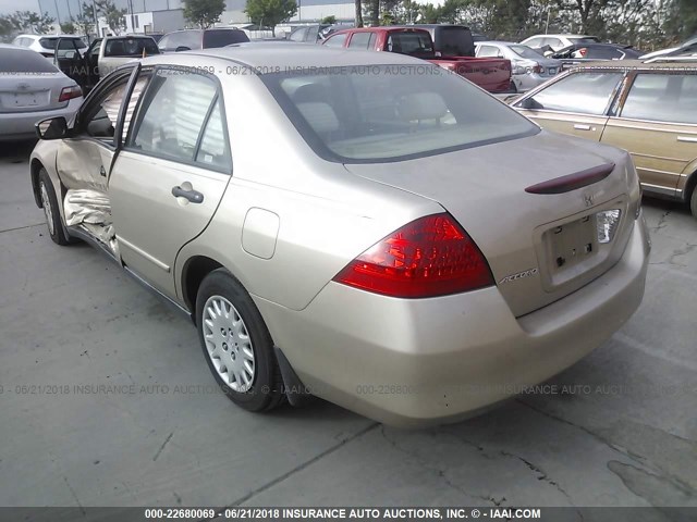 1HGCM56136A161252 - 2006 HONDA ACCORD VALUE BEIGE photo 3