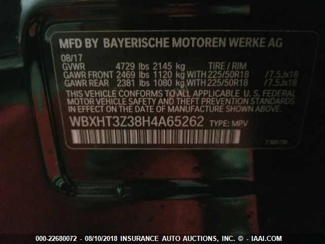 WBXHT3Z38H4A65262 - 2017 BMW X1 XDRIVE28I BLACK photo 9