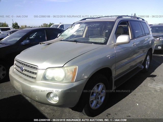 JTEHF21A330146557 - 2003 TOYOTA HIGHLANDER LIMITED GOLD photo 2