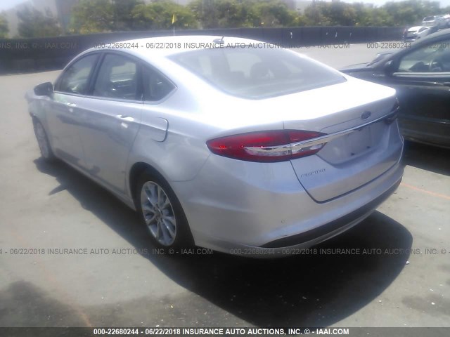 3FA6P0LU3HR275898 - 2017 FORD FUSION SE HYBRID SILVER photo 3