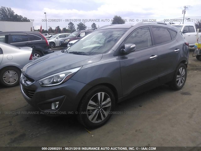 KM8JU3AG0EU797237 - 2014 HYUNDAI Tucson GLS/LIMITED/SE GRAY photo 2