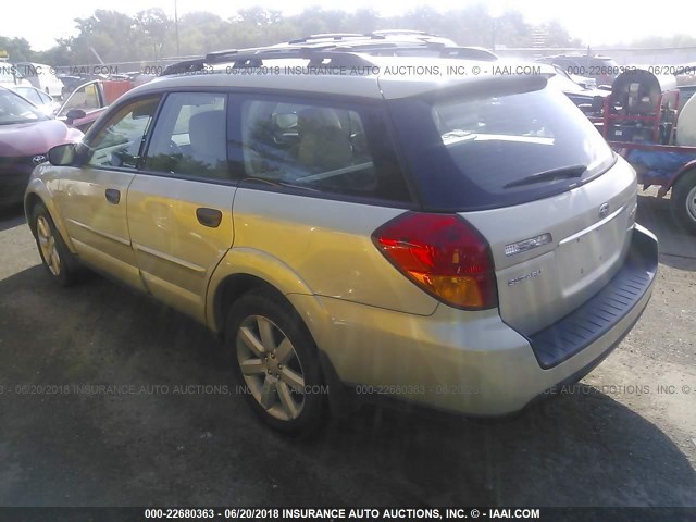 4S4BP61C677326107 - 2007 SUBARU LEGACY OUTBACK 2.5I GREEN photo 3