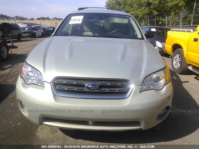 4S4BP61C677326107 - 2007 SUBARU LEGACY OUTBACK 2.5I GREEN photo 6