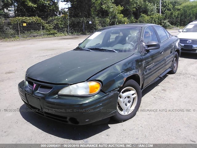 1G2NF52T2YC568872 - 2000 PONTIAC GRAND AM SE1 GREEN photo 2