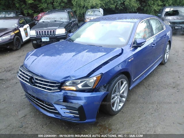 1VWDT7A37HC004595 - 2017 VOLKSWAGEN PASSAT R-LINE BLUE photo 2