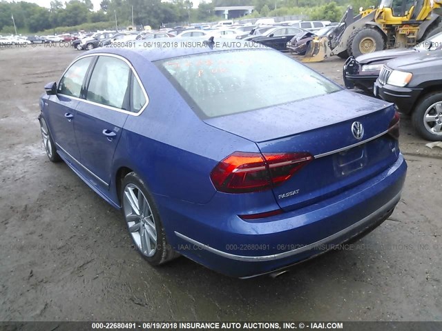 1VWDT7A37HC004595 - 2017 VOLKSWAGEN PASSAT R-LINE BLUE photo 3