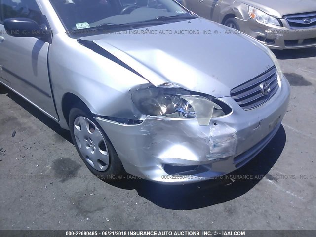 JTDBR32E330004332 - 2003 TOYOTA COROLLA CE/LE SILVER photo 6