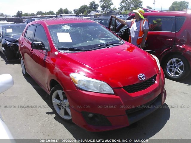 2T1KE40E69C001699 - 2009 TOYOTA COROLLA MATRIX S RED photo 1