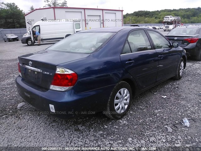4T1BE32K75U020154 - 2005 TOYOTA CAMRY LE/XLE/SE Mavi foto 4