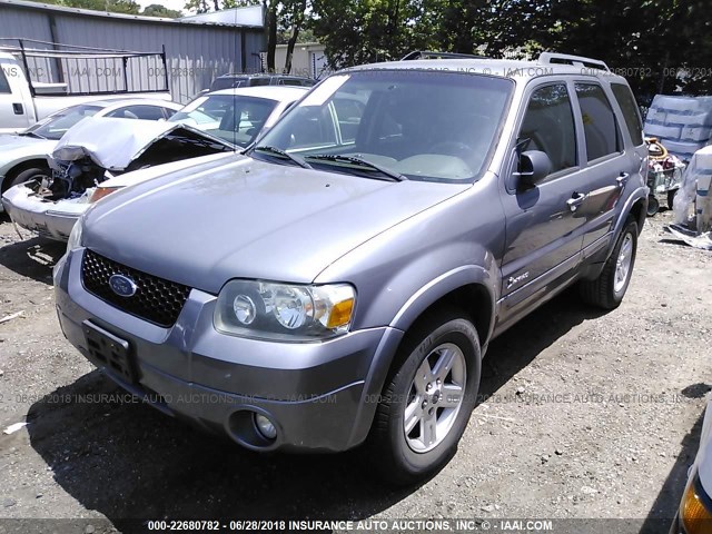 1FMCU59H47KB26038 - 2007 FORD ESCAPE HEV GRAY photo 2