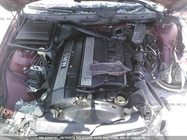 WBADT43441GF58036 - 2001 BMW 525 I AUTOMATIC BURGUNDY photo 10