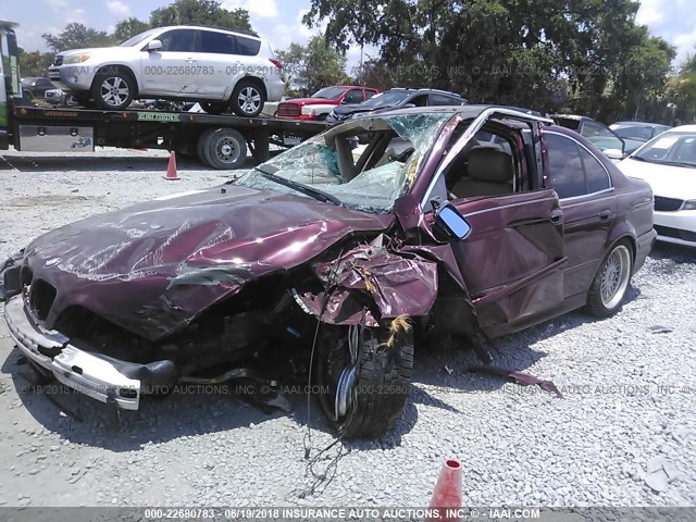 WBADT43441GF58036 - 2001 BMW 525 I AUTOMATIC BURGUNDY photo 2