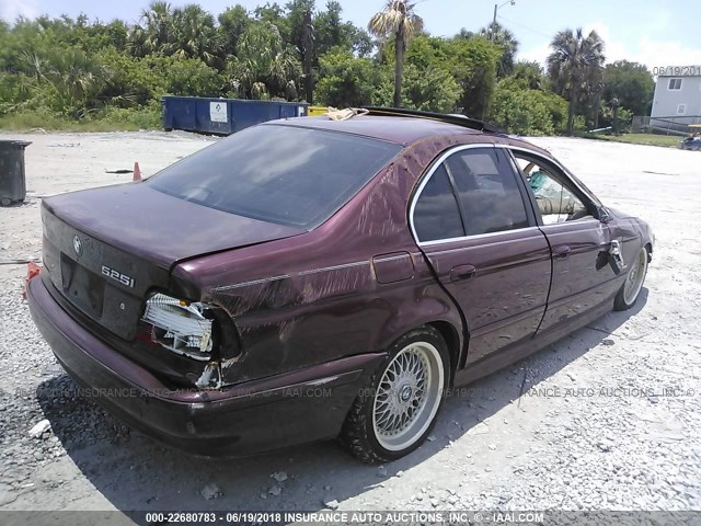 WBADT43441GF58036 - 2001 BMW 525 I AUTOMATIC BURGUNDY photo 4