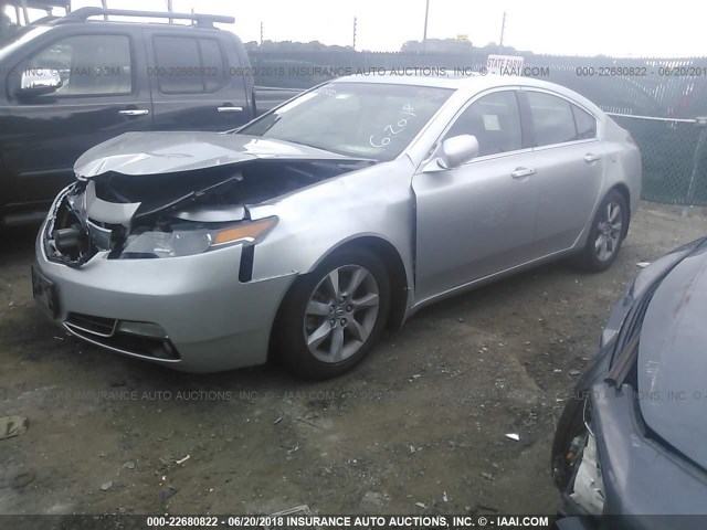 19UUA8F51EA007512 - 2014 ACURA TL TECH SILVER photo 2