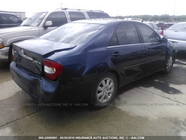 4T1BE32K92U545289 - 2002 TOYOTA CAMRY LE/XLE/SE ლურჯი ფოტო 4