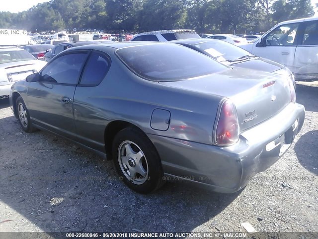 2G1WW12E259114756 - 2005 CHEVROLET MONTE CARLO LS Сұр фото 3