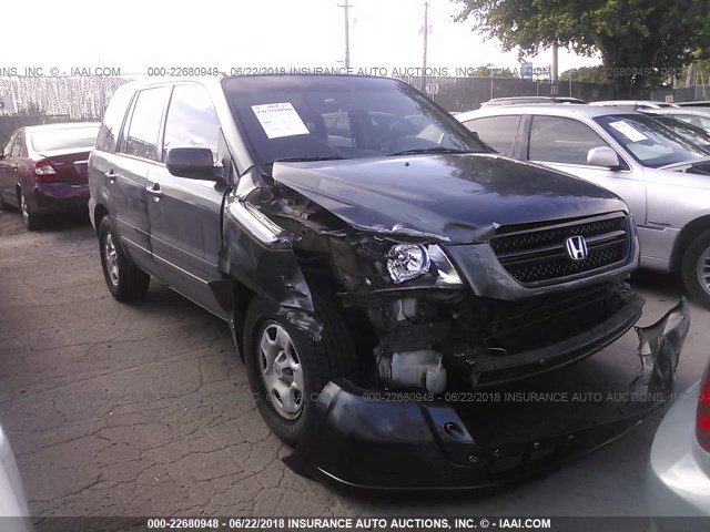 2HKYF18195H542065 - 2005 HONDA PILOT LX GRAY photo 1