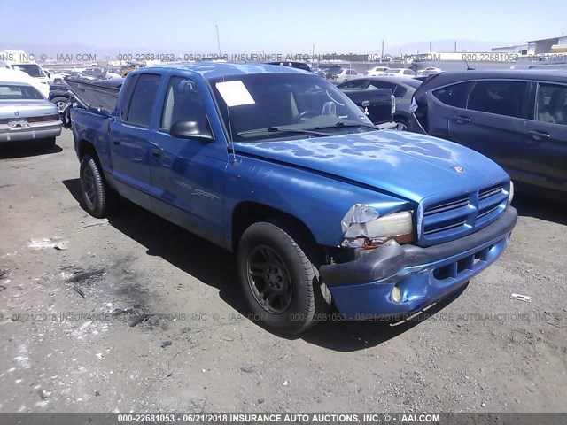 1B7HL2AX11S240357 - 2001 DODGE DAKOTA QUAD BLUE photo 1