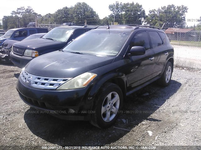 JN8AZ08W15W404209 - 2005 NISSAN MURANO SL/SE/S BLACK photo 2