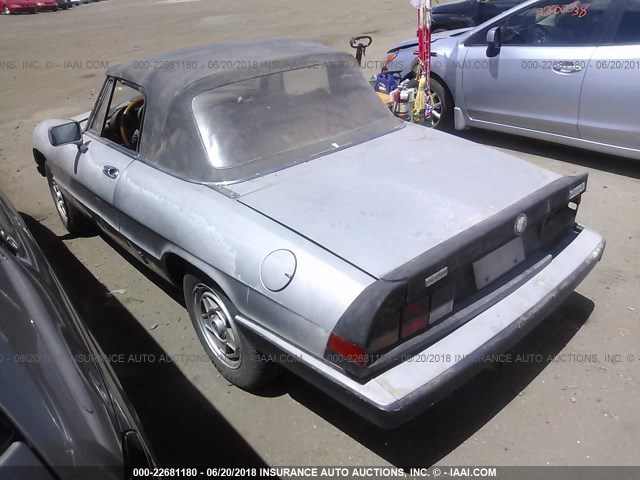 ZARBA5412F1022015 - 1985 ALFA ROMEO VELOCE 2000 SPIDER SILVER photo 3