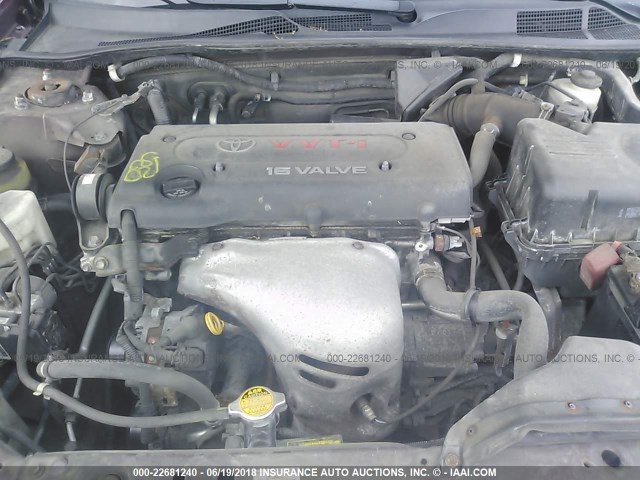 4T1BE32K35U040885 - 2005 TOYOTA CAMRY LE/XLE/SE იასამნისფერი ფოტო 10