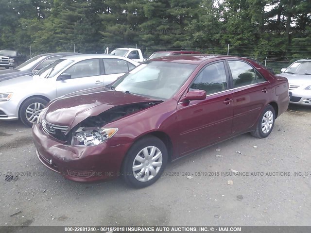 4T1BE32K35U040885 - 2005 TOYOTA CAMRY LE/XLE/SE იასამნისფერი ფოტო 2