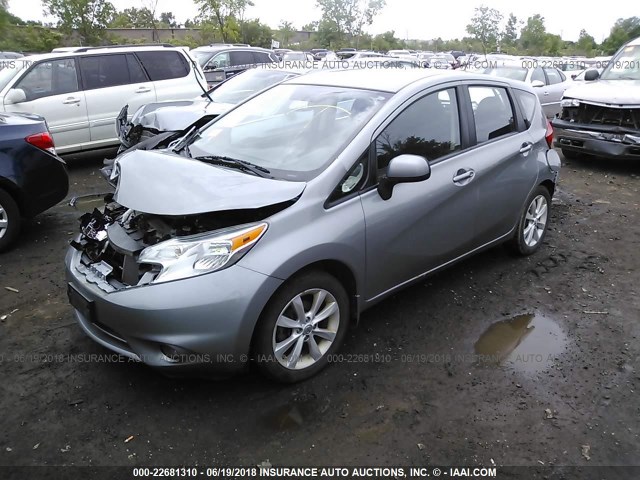 3N1CE2CP5EL411345 - 2014 NISSAN VERSA NOTE S/S PLUS/SV/SL GRAY photo 2