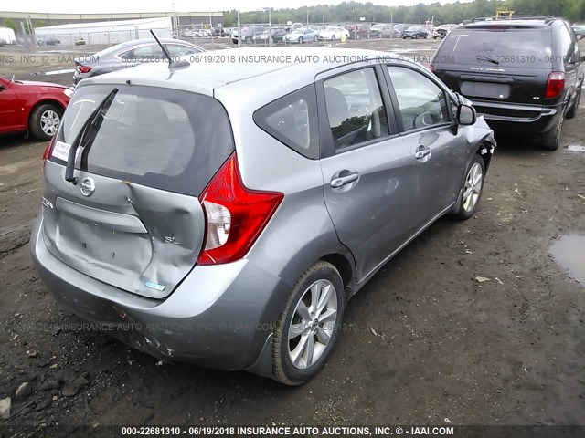 3N1CE2CP5EL411345 - 2014 NISSAN VERSA NOTE S/S PLUS/SV/SL GRAY photo 4