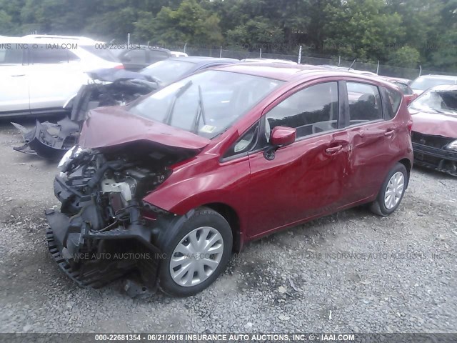 3N1CE2CP9FL439859 - 2015 NISSAN VERSA NOTE S/S PLUS/SV/SL/SR RED photo 2