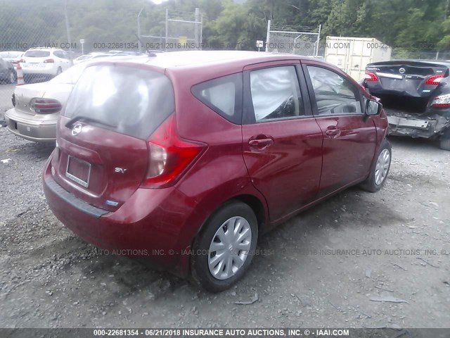 3N1CE2CP9FL439859 - 2015 NISSAN VERSA NOTE S/S PLUS/SV/SL/SR RED photo 4